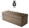 MG Design, hnedý čalúnený taburet, 45x120 cm - s úložným Náhľad obrázku produktu 5