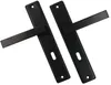 Two black door handles with long backplates are shown against a white background. Produktbild-Vorschau