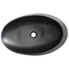 vidaXL Aufsatzwaschbecken Grau und Schwarz Oval 59x40x14 cm Produktbild-Vorschau 6