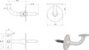 Handlaufträger rund mit Stockschraube,Wandabstand 78mm, Produktbild-Vorschau 2