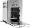 A stainless steel electric grill with its door open, revealing multiple racks and trays. Anteprima dell’immagine prodotto