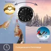 A collage showing a clock with thermometer and hygrometer, two bottles of wine, a sunset with hands forming a heart, and a skier in a snowy landscape. Anteprima dell’immagine prodotto