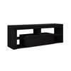 A black TV stand against a white background. Voir les images du produit