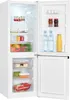 An open white refrigerator with food items on the shelves. Produktbild-Vorschau