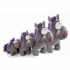 Four plush unicorns of varying sizes are lined up against a white background. Produktbild-Vorschau