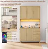 Credenza da cucina Sweiko da 183 cm, buffet, luci Anteprima dell’immagine prodotto 4
