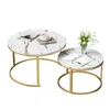 Couchtisch 2er Set mit Metallgestell Ø(80+60)cm Rund Produktbild-Vorschau 9