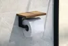 SKA Uchwyt na papier toaletowy z półką 15x8x10cm, czarny Podgląd zdjęcia produktu 2