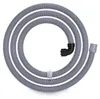 A coiled grey corrugated hose with black and white connectors on a white background. Produktbild-Vorschau