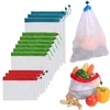 12 Stück Gemüsebeutel-Set mit Kordelzug - Waschbare - Produktbild-Vorschau 1