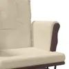 Poltrona Glider con Sgabello Bianco Crema in Tessuto Anteprima dell’immagine prodotto 7