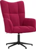 vidaXL Poltrona relax con sgabello in velluto rosso vino Anteprima dell’immagine prodotto 6