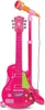 A pink toy guitar and microphone set on a stand against a white background. Voir les images du produit