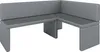 A gray corner bench with a backrest, isolated on a white background. Produktbild-Vorschau