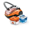 A vacuum cleaner and its accessories are displayed against a white background. Produktbild-Vorschau