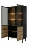 Hochvitrine Eiche Evoke/Schwarz Mit Lamellen Und Produktbild-Vorschau 4