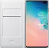 A white phone case is open to reveal a smartphone with a colorful screen. Podgląd zdjęcia produktu