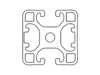 Länge 1230mm - Design-Aluminiumprofil 40x40L 2 Nuten Produktbild-Vorschau 2