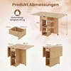 Collage of product dimensions and features for a folding table. Náhľad obrázku produktu