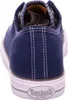 The back view of a blue canvas sneaker. Produktbild-Vorschau
