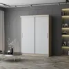 A modern bedroom or living room setting with a large sliding door wardrobe. Voir les images du produit