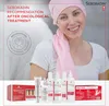 A woman wearing a pink headscarf smiles at the camera, with Seboradin products displayed in the foreground. Podgląd zdjęcia produktu