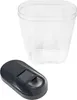 A clear plastic storage container and its dark gray lid are shown against a white background. Produktbild-Vorschau