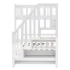 A white wooden bunk bed with stairs and storage. Anteprima dell’immagine prodotto