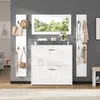 Merax set armadio 4 pezzi con specchio e scarpiera, armadio Anteprima dell’immagine prodotto 4