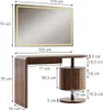 Schminktisch Vicco Lara Eiche rustikal 120 cm mit Produktbild-Vorschau 3