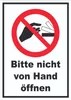 Bitte nicht von Hand öffnen Schild A2 (420x594mm) Produktbild-Vorschau 1