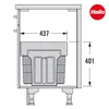 Hailo Mülleimer Küche Einbau ab 40cm Schrank 2x 13 L Produktbild-Vorschau 8