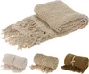 Strickschal/Decke mit Fransen, 130x170cm, khaki Produktbild-Vorschau 2