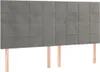 vidaXL Kopfteil Hellgrau 200 x 5 x 118/128 cm Samt Produktbild-Vorschau 1