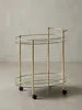 Design Servierwagen Gold 67x79 cm Mobile Mini Bar, Produktbild-Vorschau 9