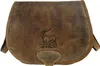 A brown leather hunting bag with a deer embossed on it. Podgląd zdjęcia produktu