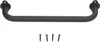 A black barn door handle with four screws shown below it, all on a white background. Náhled obrázku produktu