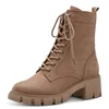 A single brown lace-up boot is shown against a white background. Produktbild-Vorschau