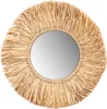 A round mirror with a woven raffia frame. Produktbild-Vorschau