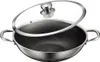 Wok Pfanne Kazan Kasan Edelstahl mit Glasdeckel Produktbild-Vorschau 3