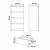 Diagrams showing the dimensions of a chest of drawers. Produktbild-Vorschau