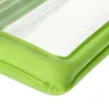 Close-up of the corner of a green and white inflatable product, likely a waterproof case or float. Produktbild-Vorschau