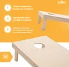 Collage showing details and features of a cornhole set. Produktbild-Vorschau