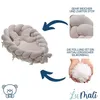 A baby nest with accompanying close-up images and text describing its features. Náhled obrázku produktu