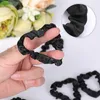 12 Stück Seide Haargummis Schwarz Elastische Haargummi Produktbild-Vorschau 3