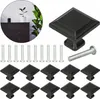 10x Möbelknopf eckig Schubladenknopf Schrankknopf schwarz Produktbild-Vorschau 1