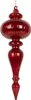 A single red glass Christmas ornament with a glittery finish, hanging from a thin string. Produktbild-Vorschau