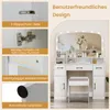 COSTWAY Ensemble coiffeur avec tabouret de maquillage, Voir les images du produit 8
