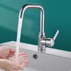 A chrome faucet is shown running water into a white sink, with hands being washed underneath. Produktbild-Vorschau