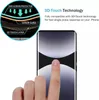 A finger touching a smartphone screen, with a diagram illustrating the layers of a screen protector. Produktbild-Vorschau